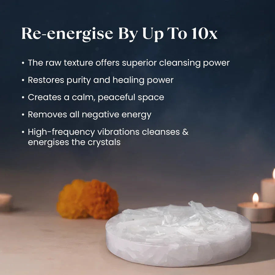 Dhan Yog Bracelet with Raw Selenite Plate