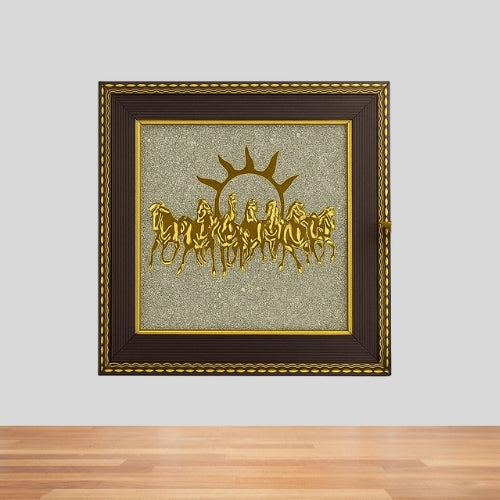 7 Horses on Raw Pyrite Frame